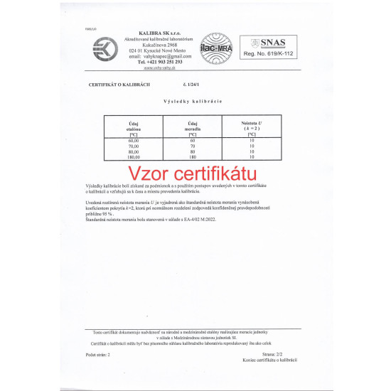 Kalibrovaný teplomer vpichový TFA 14.1024 s certifikátom o kalibrácii v bodoch 60,70,80,180 °C