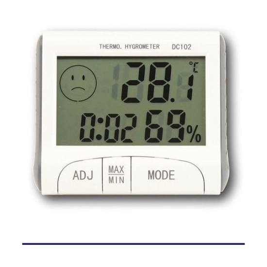 Kalibrovaný vlhkomer s teplomerom DC102 pre suchý, chladný aj chladený sklad s certifikátom o kalibrácii v bodoch 2, 6, 10, 20, 30°C / 30, 50, 70, 80, 90%