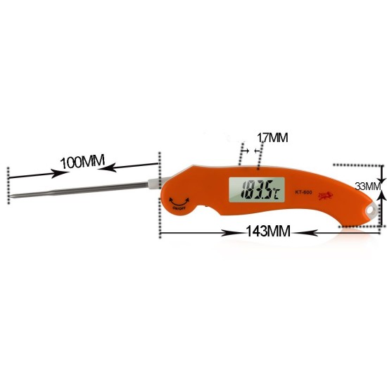 Kalibrovaný teplomer vpichový KT600 s certifikátom o kalibrácii v bodoch -22, -18, 60,70,80,180 °C