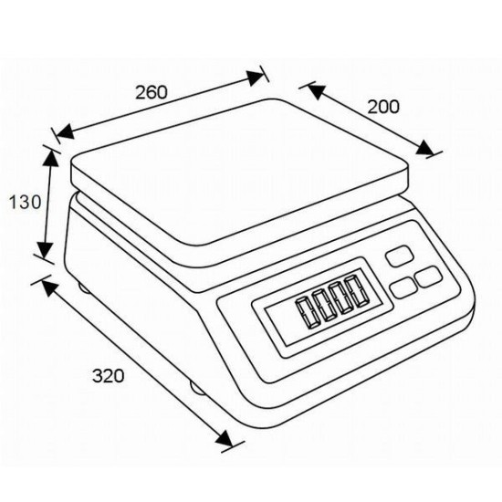 Gastro vodeodolná váha TSCALE SW-15 do 15kg s displejom z prednej strany a akumulátorom