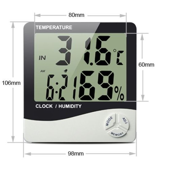 Kalibrovaný vlhkomer s teplomerom PRO-1 pre suchý, chladný aj chladený sklad s certifikátom o kalibrácii v bodoch: 2, 6, 10, 20, 30 °C / 30, 50, 70, 80, 90 %