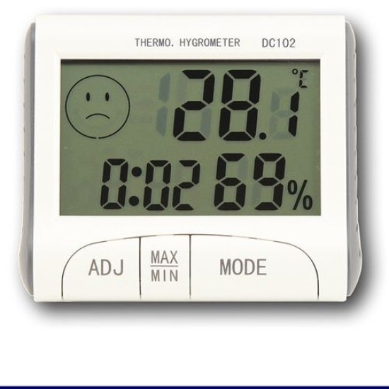 Kalibrovaný vlhkomer s teplomerom DC102 do chladničky s certifikátom o kalibrácii v bodoch 2, 6, 10 °C / 50, 70, 90%